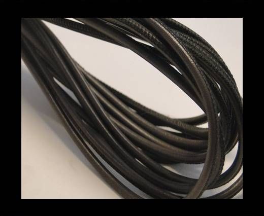 Round stitched nappa leather cord Vintage Light Brown-6mm