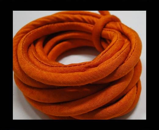 Real silk cords with inserts - 4 mm - Saffron