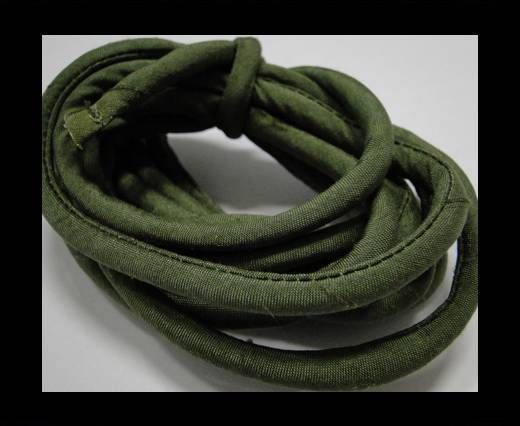 Real silk cords with inserts - 4 mm - Sap Green