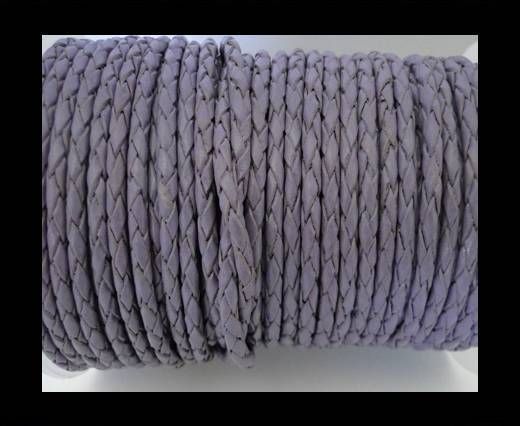 Round Braided Leather Cord SE/B/15-Violet - 4mm