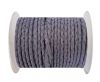 Round Braided Leather Cord SE/B/15-Violet - 6mm