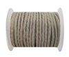 Round Braided Leather Cord SE/B/05-White - 5mm