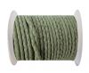 Round Braided Leather Cord SE/B/716-Pastel Lime-3mm