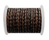 Round Braided Leather Cord SE/B/26-Black-Brown - 8mm