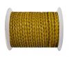 Round Braided Leather Cord SE/B/2020-Mustard - 4mm