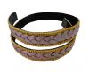 Braided Leather with golden chain-14mm-SE-M-PINK
