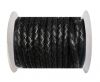 Breided Leather Cord 8 mm Black