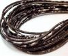 Round stitched nappa leather cord 3mm-Python Dark Brown