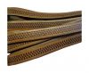 Design Embossed Leather Cord - 10mm - Bricks style- Brown