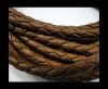 Fine Braided Nappa Leather Cords  - saddled brown-6mm