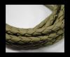 Fine Braided Nappa Leather Cords  - olive-8mm