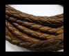 Fine Braided Nappa Leather Cords  - saddled brown-8mm