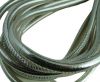 Round stitched nappa leather cord Silver-4mm