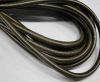 Round stitched nappa leather cord Pewter-6mm