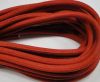 Round stitched nappa leather cord Red -6mm
