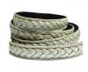 Flat Braided 3 ply with Silver chain - 14mm - Metallic Silver