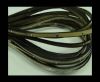 Flat Leather Cord With Steel Studs-5mm-Ligth Brown
