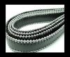 Flat Nappa Leather with Chains - 14mm -  Dark Grey