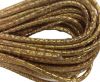 FRound stitched nappa leather cord Snake style-gold dotted -4mm