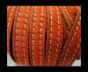 Hair-On Leather with Stitch-Dark Orange-10mm