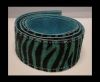 Hair-On Leather Belts-Turquoise Zebra Print-40mm