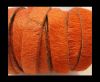 Hair-On Leather Flat--Orange-20mm