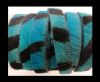 Hair-On Leather Flat-Turquoise Zebra Print-20mm