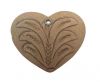 Heart 4cm - style 2 - Natural Leather Embossed