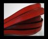 Italian Flat Leather 10mm-Double Stitched - Black edges - Red