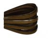 Italian Flat Leather-Center Stitched - Black edges - Chocolate