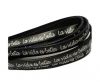 Real Flat Leather-10mm-La Vida Es Bella -Black with Silver