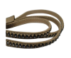 Real Nappa Flat Leather with swarovski crystals - 6mm - camel