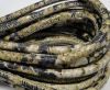 Real Nappa Leather Cords Round-Snake Skin Green white Pyton -6mm