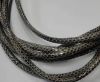 Real Nappa Leather Cords Round-Snake Skin grey-6mm