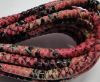 Round stitched leather cord Snake Skin Pink python-6mm