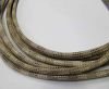 Round stitched leather cord Snake Skin version 2cream-6mm
