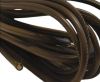 Round stitched nappa leather cord Brown Dark Grey-4mm