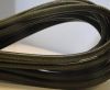 Round stitched nappa leather cord Dark Forest Green-6mm