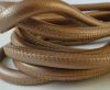 Round stitched nappa leather cord Metallic Pink-6mm