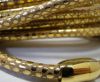 Round stitched leather cord Snake Skin PInk Gold-6mm