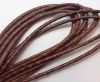 Round stitched nappa leather cord 6mm-BROWN