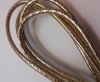 Round stitched nappa leather cord 6mm-GOLD