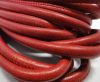 Round stitched nappa leather cord Ostrich Style - Red - 6 mm