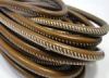 Round stitched nappa leather cord Brown - 6 mm