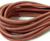 Round stitched nappa leather cord 3mm-Lizard Red Paill Transparent