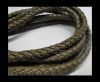 Round Braided Leather Cord-Grey-8mm