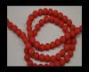 Round Glass beads 8mm - Neon Red