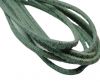 Round stitched nappa leather cord 3mm-RAZA MINT + PAILL. TRANSP