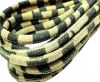 Round stitched nappa leather cord 4mm- Zebra Light Print