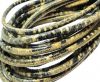 Round stitched nappa leather cord 4mm-Python Taupe
